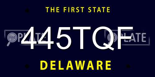 445TQF Delaware License Plate