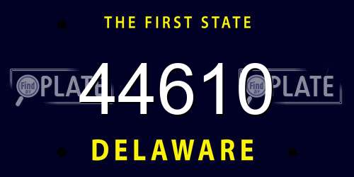 44610 Delaware License Plate