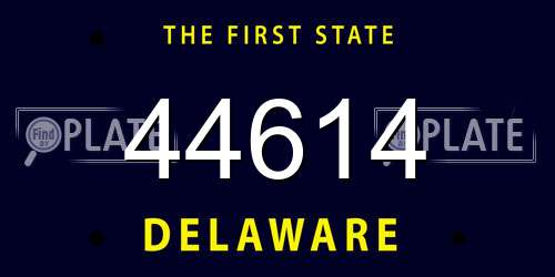44614 Delaware License Plate