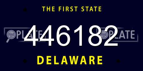 446182 Delaware License Plate