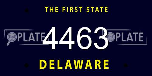 4463 Delaware License Plate