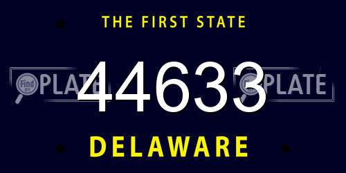 44633 Delaware License Plate