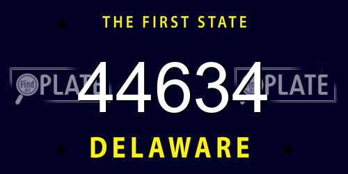44634 Delaware License Plate