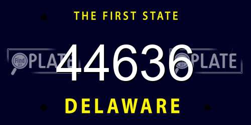 44636 Delaware License Plate
