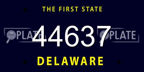 44637 Delaware License Plate