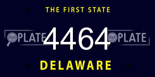 4464 Delaware License Plate