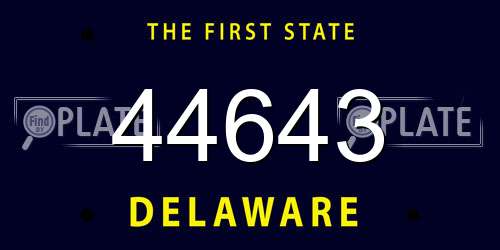 44643 Delaware License Plate