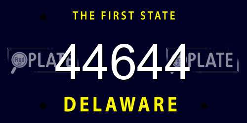 44644 Delaware License Plate