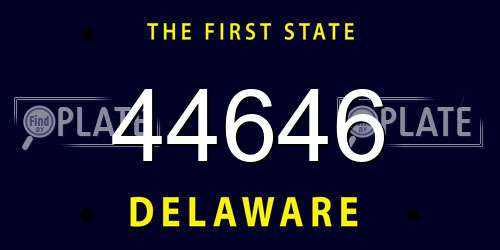 44646 Delaware License Plate