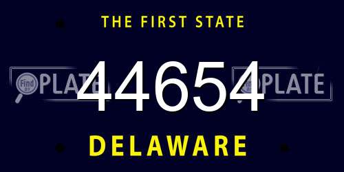 44654 Delaware License Plate