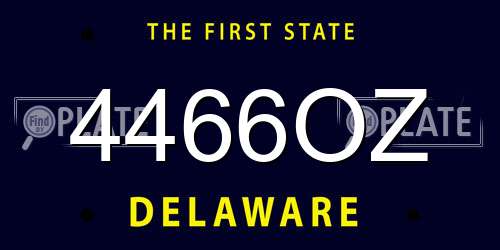 4466OZ Delaware License Plate