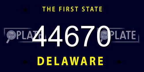 44670 Delaware License Plate