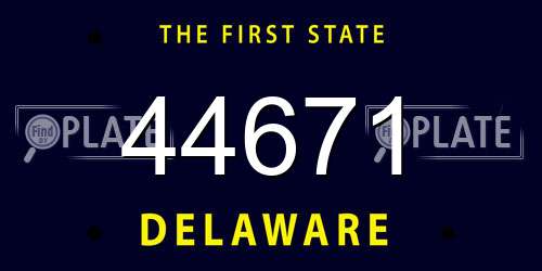44671 Delaware License Plate