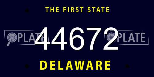 44672 Delaware License Plate
