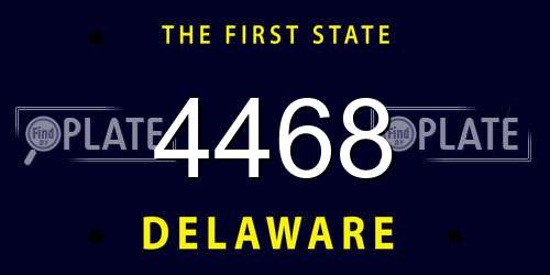 4468 Delaware License Plate