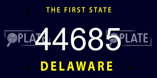 44685 Delaware License Plate