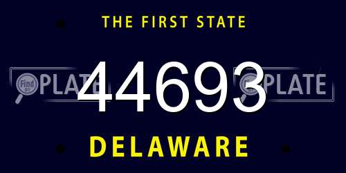 44693 Delaware License Plate