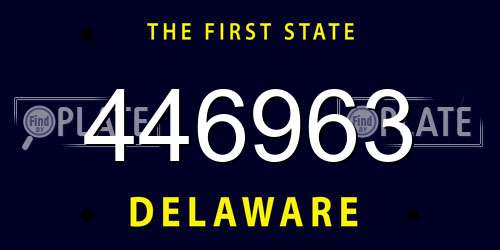 446963 Delaware License Plate