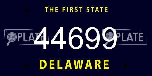 44699 Delaware License Plate
