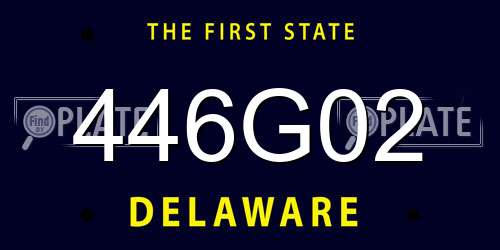 446G02 Delaware License Plate