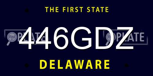 446GDZ Delaware License Plate