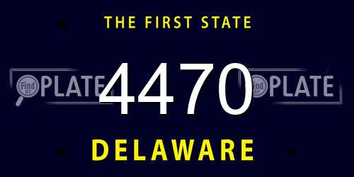 4470 Delaware License Plate