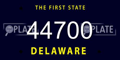 44700 Delaware License Plate