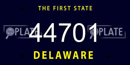 44701 Delaware License Plate