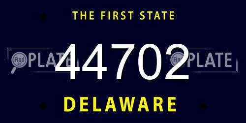 44702 Delaware License Plate