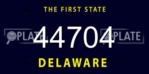 44704 Delaware License Plate