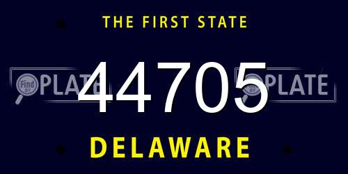 44705 Delaware License Plate