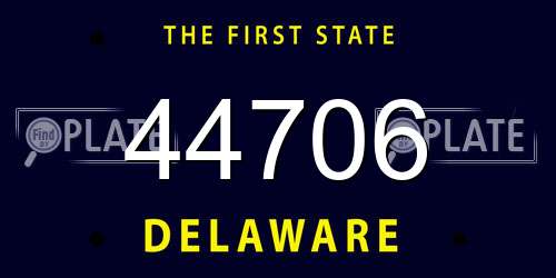 44706 Delaware License Plate