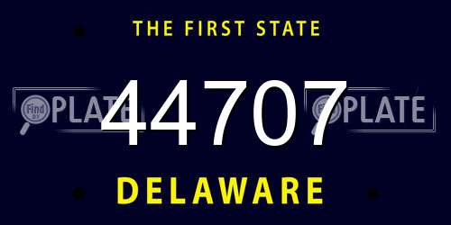 44707 Delaware License Plate