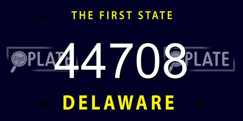 44708 Delaware License Plate