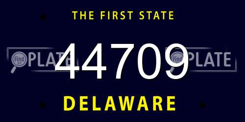 44709 Delaware License Plate