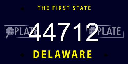 44712 Delaware License Plate