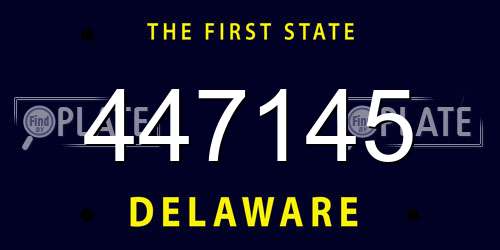 447145 Delaware License Plate