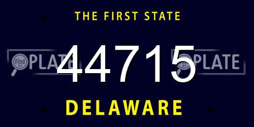 44715 Delaware License Plate