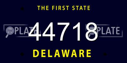 44718 Delaware License Plate