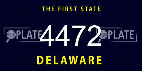 4472 Delaware License Plate