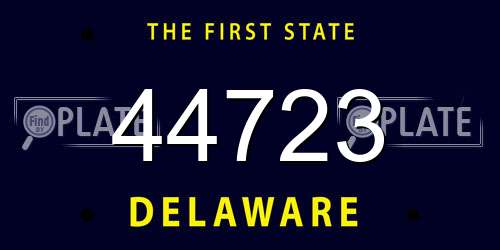 44723 Delaware License Plate
