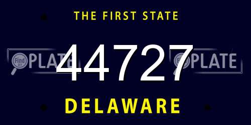 44727 Delaware License Plate