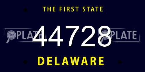 44728 Delaware License Plate