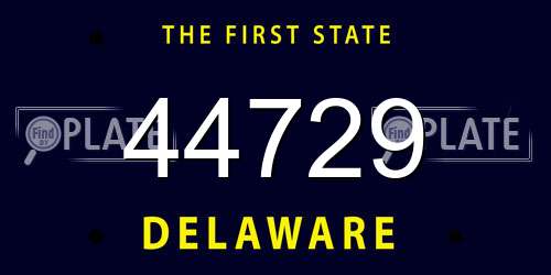 44729 Delaware License Plate