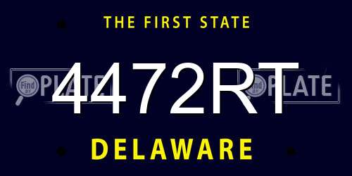 4472RT Delaware License Plate