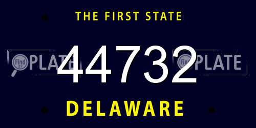 44732 Delaware License Plate