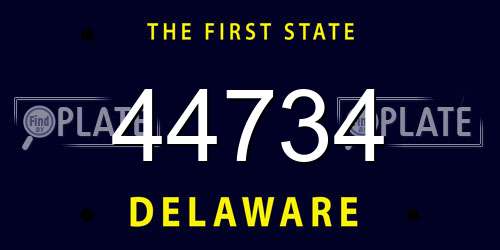 44734 Delaware License Plate