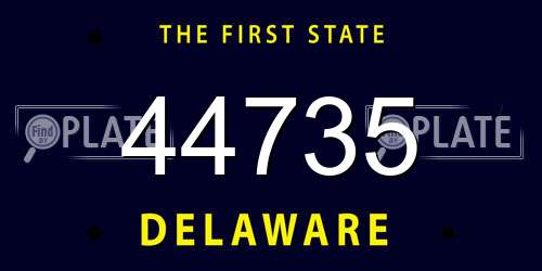 44735 Delaware License Plate