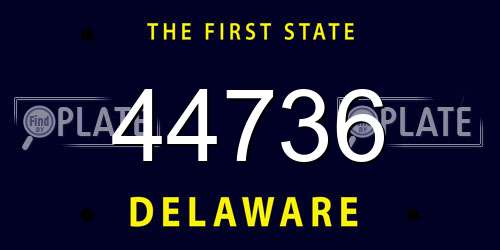 44736 Delaware License Plate