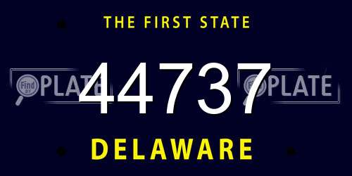 44737 Delaware License Plate